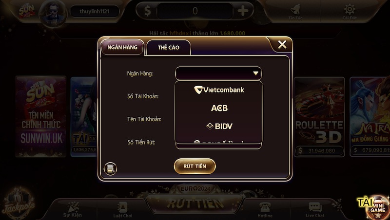 Rút tiền Sunwin: Chi tiết các bước đơn giản cho người mới 2 2 phương thức rút tiền Sunwin